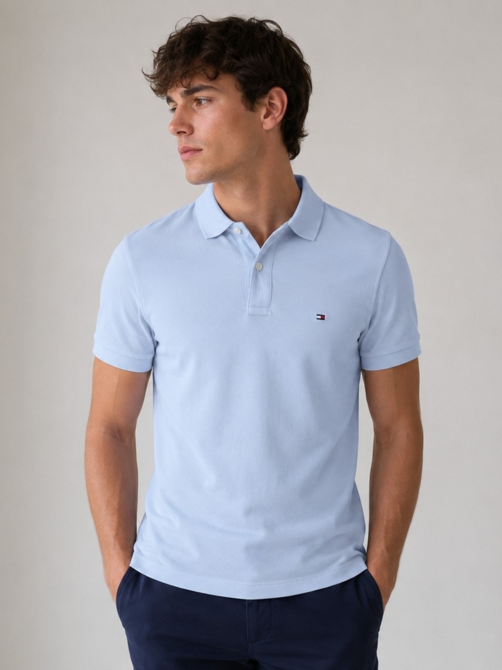 Tommy Hilfiger Men's Light Blue Polo Shirt  ✨️ Make An Offer ✨️